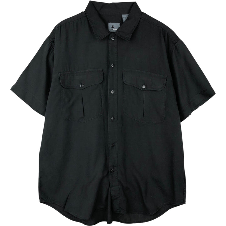 Liz Claiborne Lizwear Short-Sleeve Rayon Shirt, Men's Size M (approx.) Rayon black type Vintage Second Hand