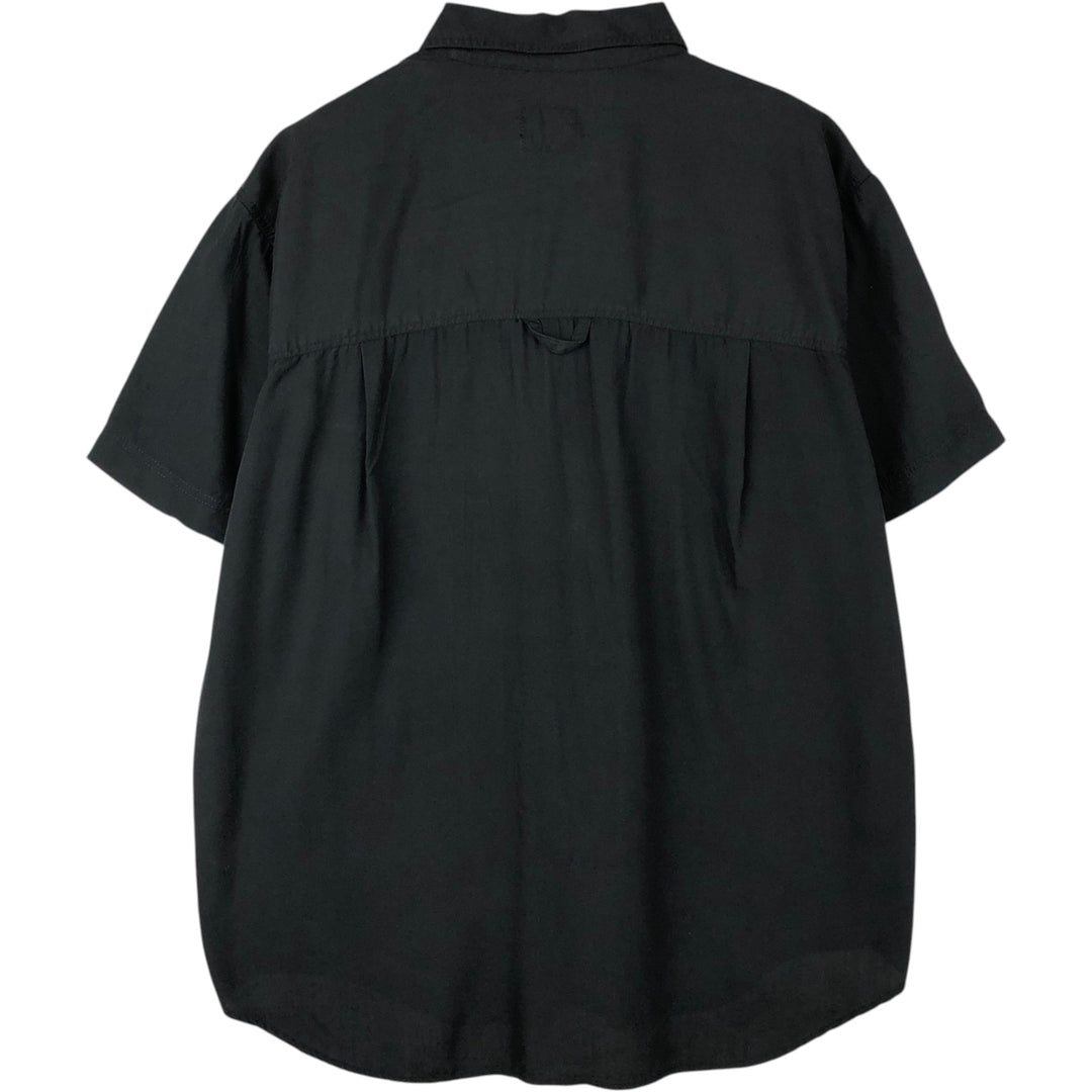 Liz Claiborne Lizwear Short-Sleeve Rayon Shirt, Men's Size M (approx.) Rayon black type Vintage Second Hand