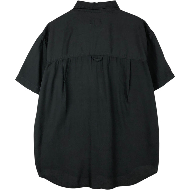 Liz Claiborne Lizwear Short-Sleeve Rayon Shirt, Men's Size M (approx.) Rayon black type Vintage Second Hand