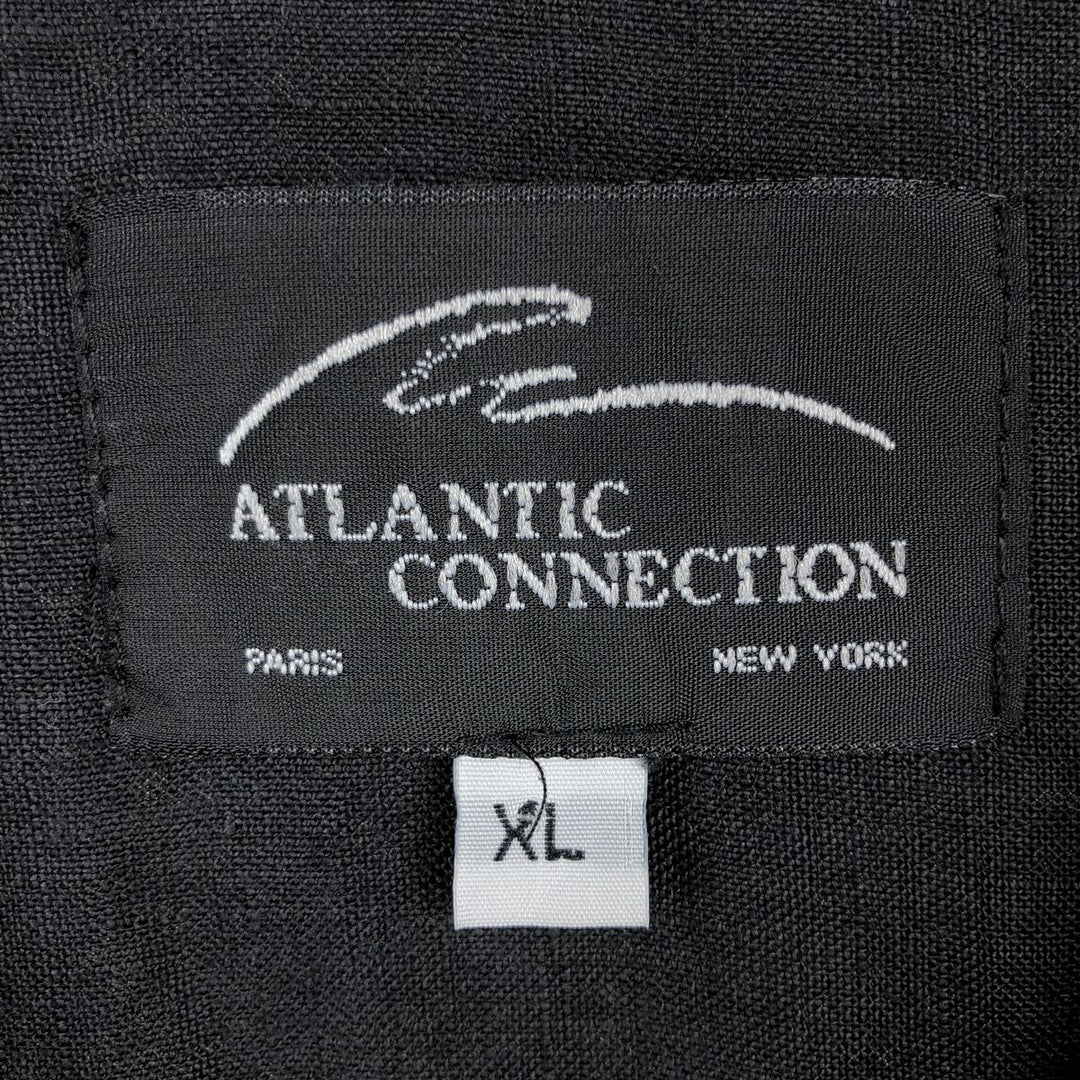 ATLANTIC CONNECTION Short-Sleeve Open-Collar Shirt, Boxy Shirt, Men's Size XL (approx.) unclear black type Vintage Second Hand
