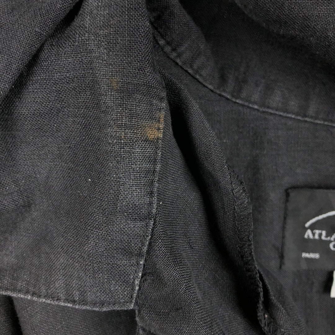 ATLANTIC CONNECTION Short-Sleeve Open-Collar Shirt, Boxy Shirt, Men's Size XL (approx.) unclear black type Vintage Second Hand