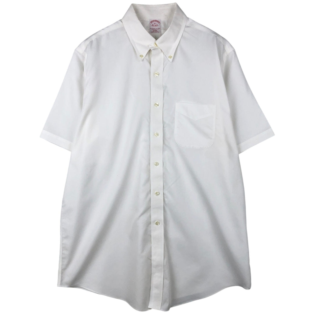 Brooks Brothers Est.1818 short sleeve button-down shirt, men's size L cotton white type Vintage Second Hand