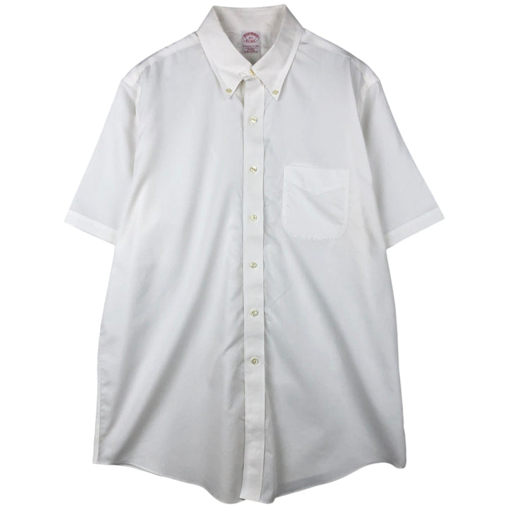 Brooks Brothers Est.1818 short sleeve button-down shirt, men's size L cotton white type Vintage Second Hand