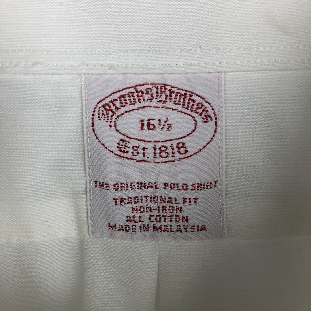 Brooks Brothers Est.1818 short sleeve button-down shirt, men's size L cotton white type Vintage Second Hand