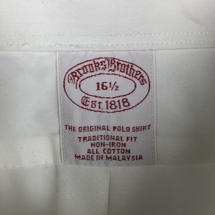 Brooks Brothers Est.1818 short sleeve button-down shirt, men's size L cotton white type Vintage Second Hand