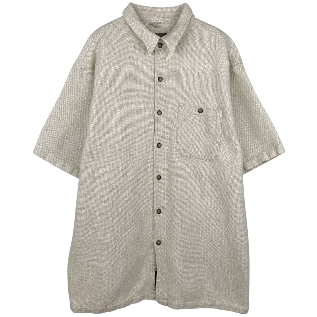 90s-00'S The Territory Ahead Short-Sleeve Cotton Box Shirt, Men's XXL equivalent, Vintage cotton Beige type Vintage Second Hand