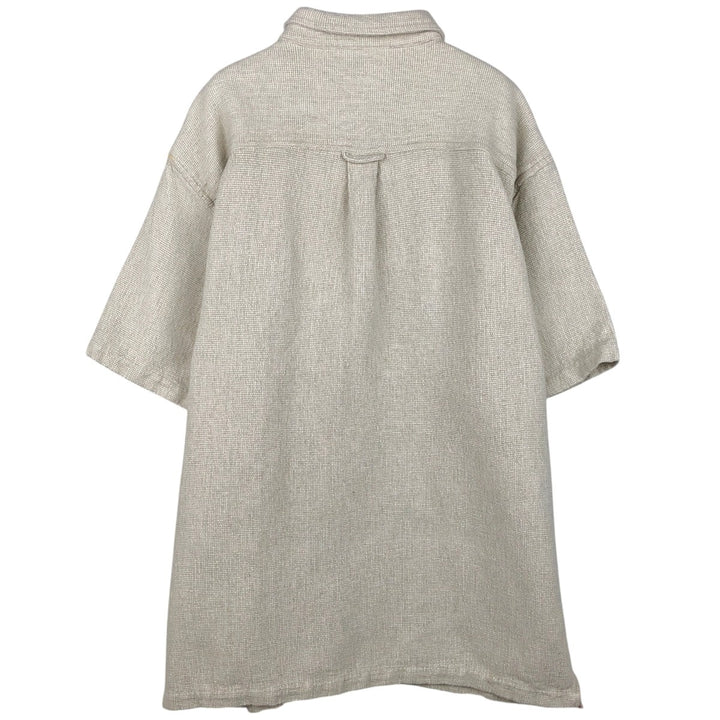 90s-00'S The Territory Ahead Short-Sleeve Cotton Box Shirt, Men's XXL equivalent, Vintage cotton Beige type Vintage Second Hand