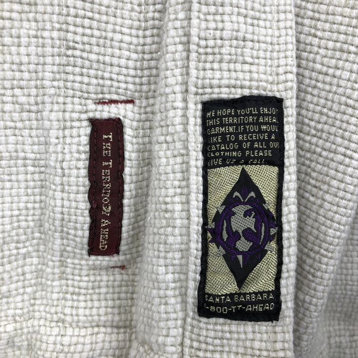 90s-00'S The Territory Ahead Short-Sleeve Cotton Box Shirt, Men's XXL equivalent, Vintage cotton Beige type Vintage Second Hand