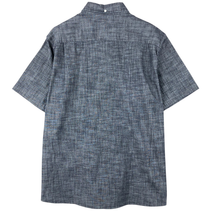 90s-00'S L.L.Bean Traditional Fit Short-Sleeve Button-Down Shirt, Men's Size M (approx.) cotton navy blue type Vintage Second Hand