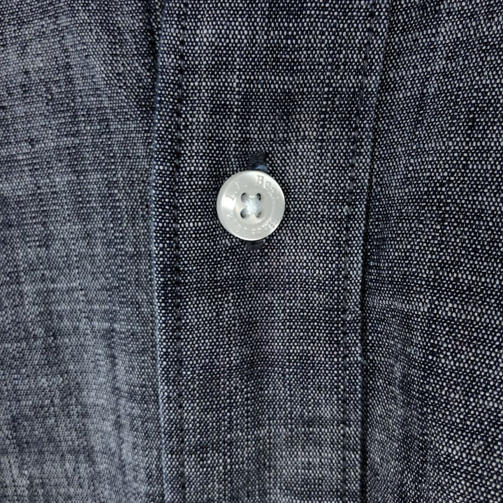 90s-00'S L.L.Bean Traditional Fit Short-Sleeve Button-Down Shirt, Men's Size M (approx.) cotton navy blue type Vintage Second Hand