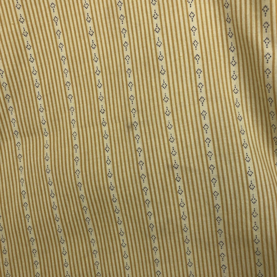 Montgomery Ward Stripe Pattern Short-Sleeve Poly-Cotton Shirt, Men's Size M (Equivalent), Vintage polyester yellow type Vintage Second Hand