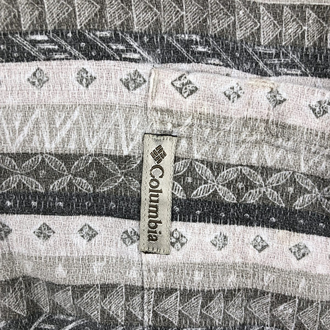 Columbia all-over striped short-sleeved open-collar cotton shirt, boxy fit, men's size XL. cotton gray type Vintage Second Hand
