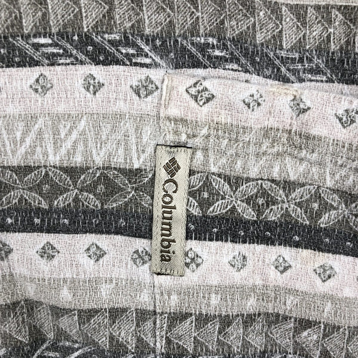 Columbia all-over striped short-sleeved open-collar cotton shirt, boxy fit, men's size XL. cotton gray type Vintage Second Hand