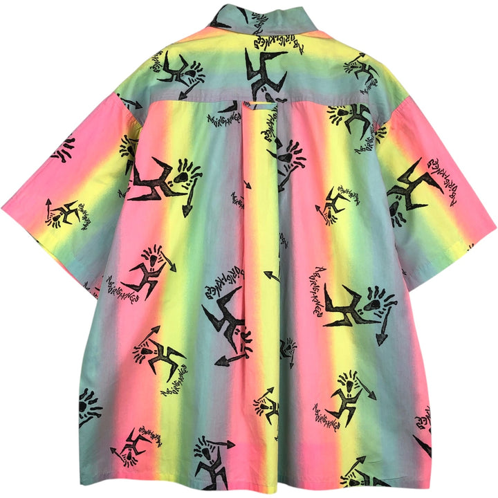 O'NEILL all-over print short-sleeved cotton shirt, men's size L equivalent. cotton pink type Vintage Second Hand
