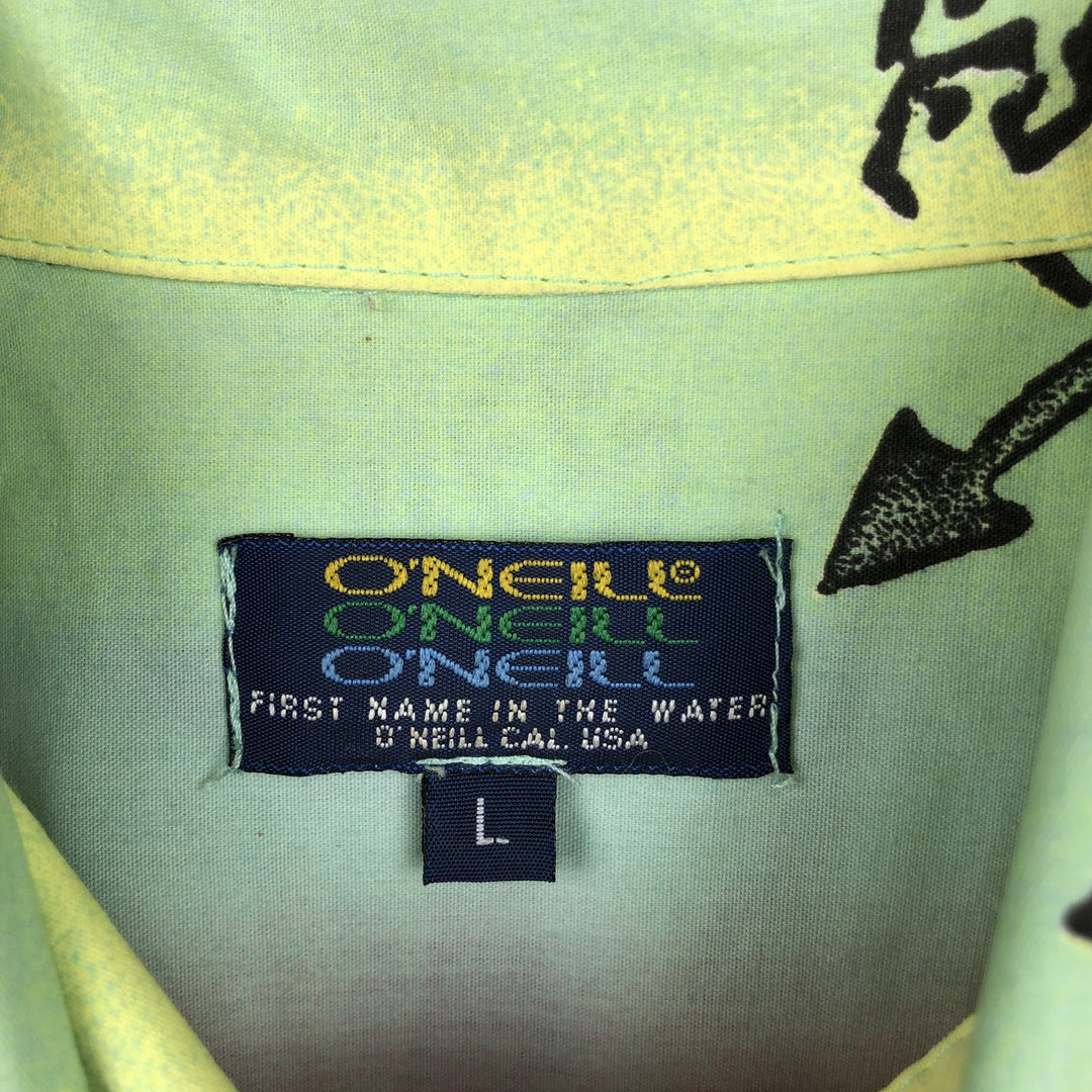 O'NEILL all-over print short-sleeved cotton shirt, men's size L equivalent. cotton pink type Vintage Second Hand