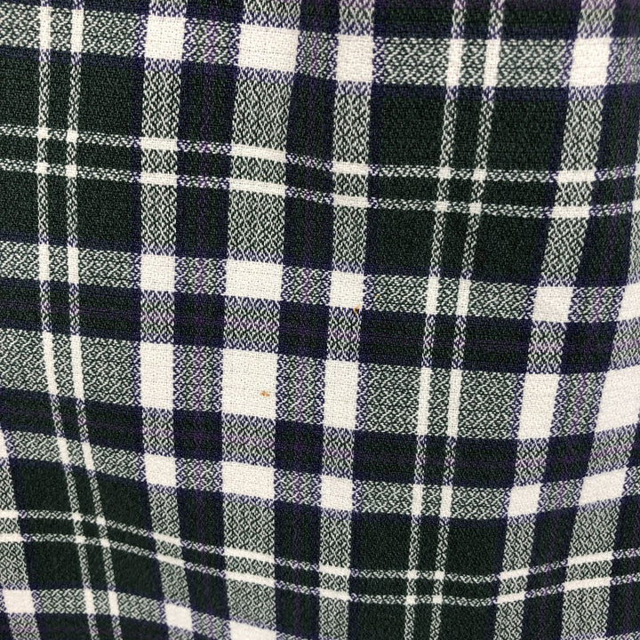 Eddie Bauer short sleeve button down check shirt, men's size L cotton green type Vintage Second Hand