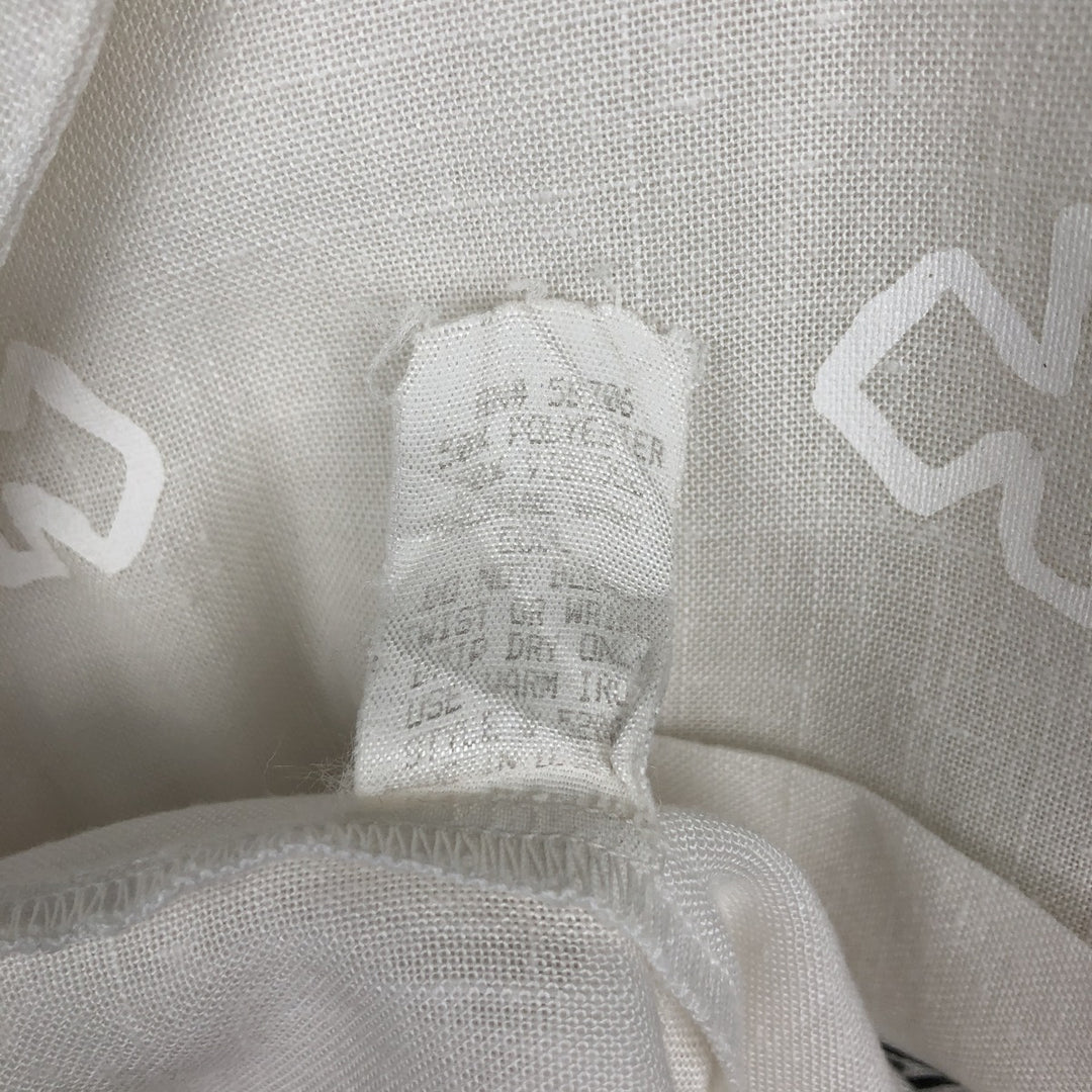 90s-00'S D'Accord Short-Sleeve Open-Collar Viscose x Polyester Box Shirt, Made in USA, Men's XL Equivalent, Vintage polyester white type Vintage Second Hand