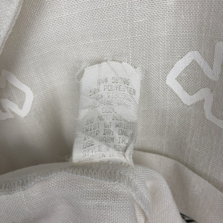 90s-00'S D'Accord Short-Sleeve Open-Collar Viscose x Polyester Box Shirt, Made in USA, Men's XL Equivalent, Vintage polyester white type Vintage Second Hand