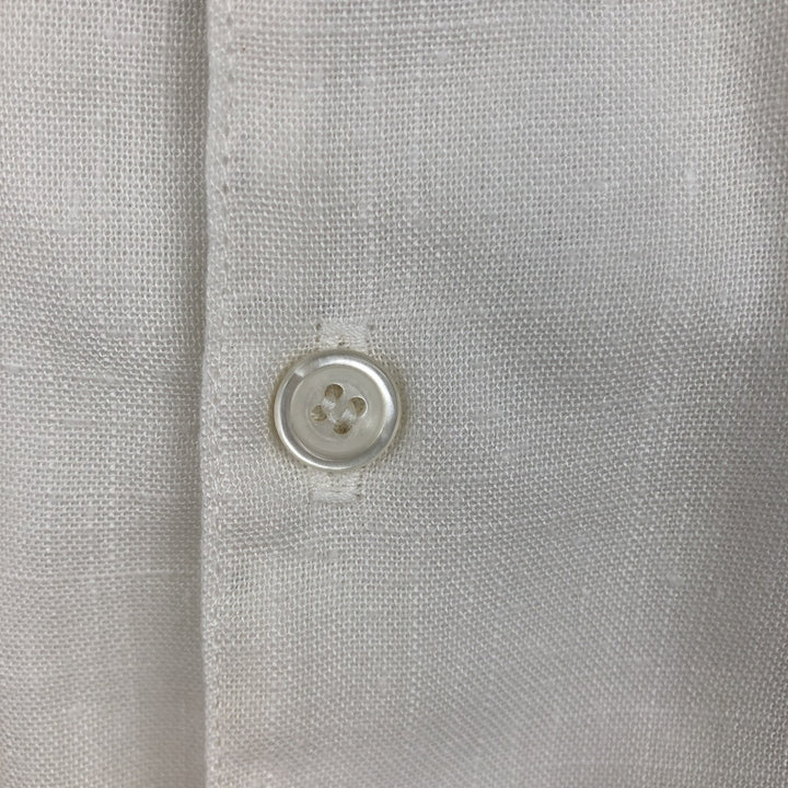 90s-00'S D'Accord Short-Sleeve Open-Collar Viscose x Polyester Box Shirt, Made in USA, Men's XL Equivalent, Vintage polyester white type Vintage Second Hand