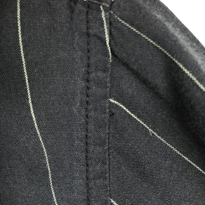 90s-00'S Calvin Klein Jeans Multi-stripe Short-Sleeve Cotton Striped Shirt, Boxy Shirt, Men's XL (approx.) cotton navy blue type Vintage Second Hand