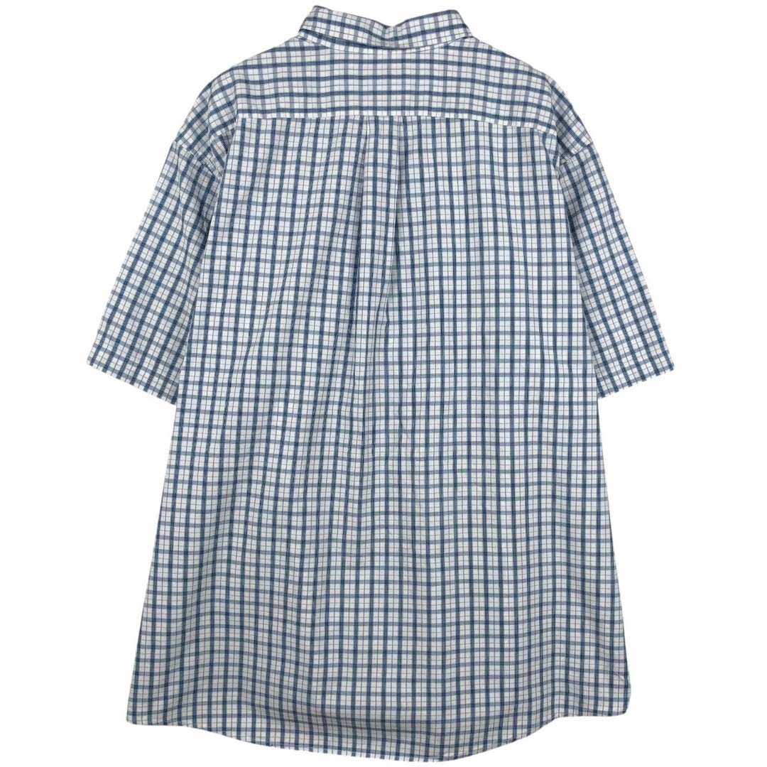 LLBean Short-Sleeve Button-Down Check Shirt, Men's Size XL (Equivalent), Vintage cotton white type Vintage Second Hand