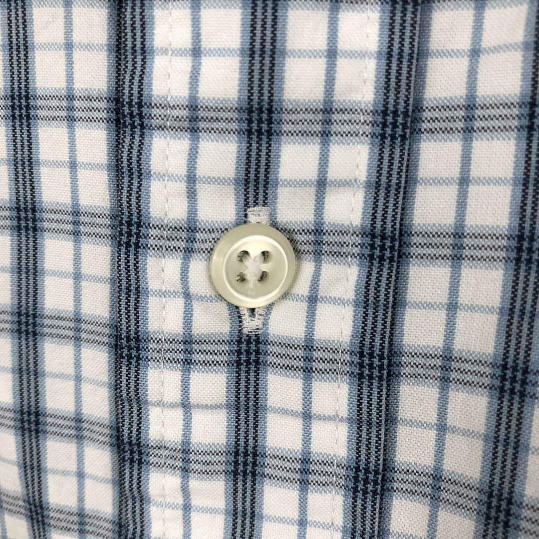 LLBean Short-Sleeve Button-Down Check Shirt, Men's Size XL (Equivalent), Vintage cotton white type Vintage Second Hand