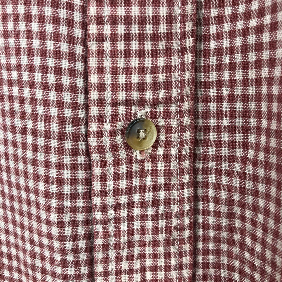 Dockers x Levi's Gingham Check Short-Sleeve Button-Down Check Shirt, Men's Size XL (approx.) linen red type Vintage Second Hand