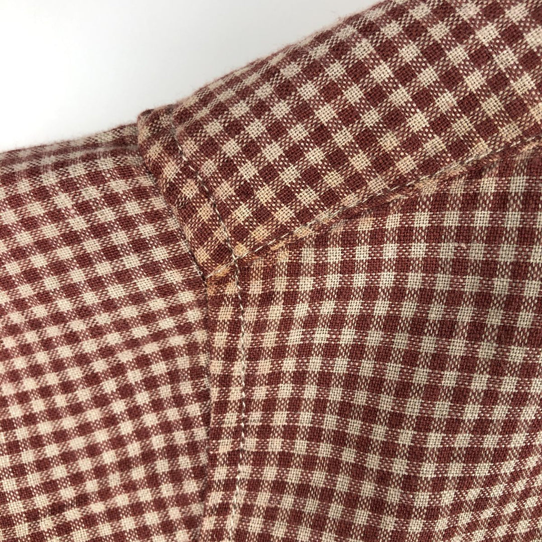 Dockers x Levi's Gingham Check Short-Sleeve Button-Down Check Shirt, Men's Size XL (approx.) linen red type Vintage Second Hand
