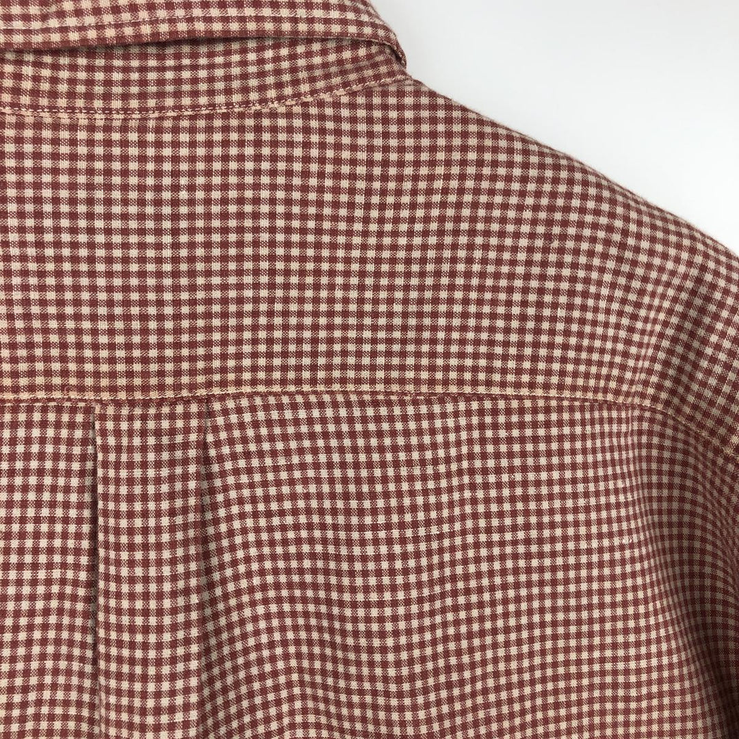 Dockers x Levi's Gingham Check Short-Sleeve Button-Down Check Shirt, Men's Size XL (approx.) linen red type Vintage Second Hand