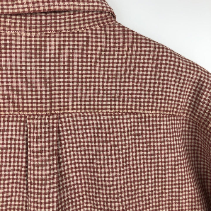 Dockers x Levi's Gingham Check Short-Sleeve Button-Down Check Shirt, Men's Size XL (approx.) linen red type Vintage Second Hand