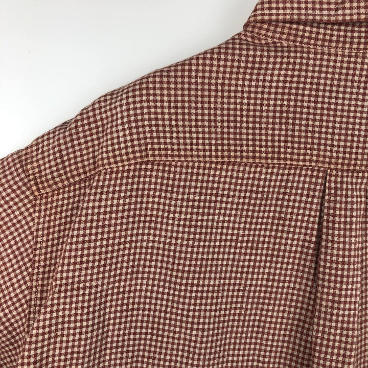 Dockers x Levi's Gingham Check Short-Sleeve Button-Down Check Shirt, Men's Size XL (approx.) linen red type Vintage Second Hand