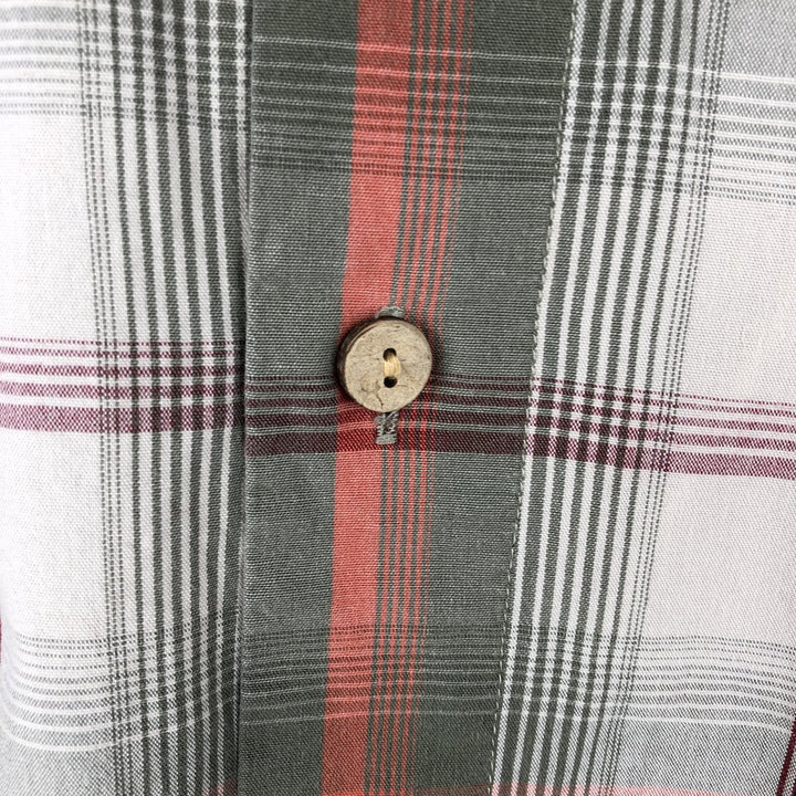 Eddie Bauer Short Sleeve Cotton Check Shirt, Box Shirt, Men's XL cotton Khaki type Vintage Second Hand
