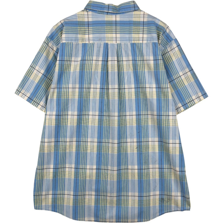 Patagonia 53962SP11 Fezzman Shirt, short-sleeved cotton check shirt, men's size L (approx.) Organic cotton Blue type light blue Vintage Second Hand