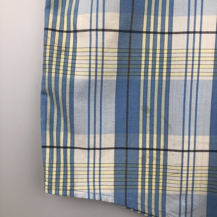 Patagonia 53962SP11 Fezzman Shirt, short-sleeved cotton check shirt, men's size L (approx.) Organic cotton Blue type light blue Vintage Second Hand