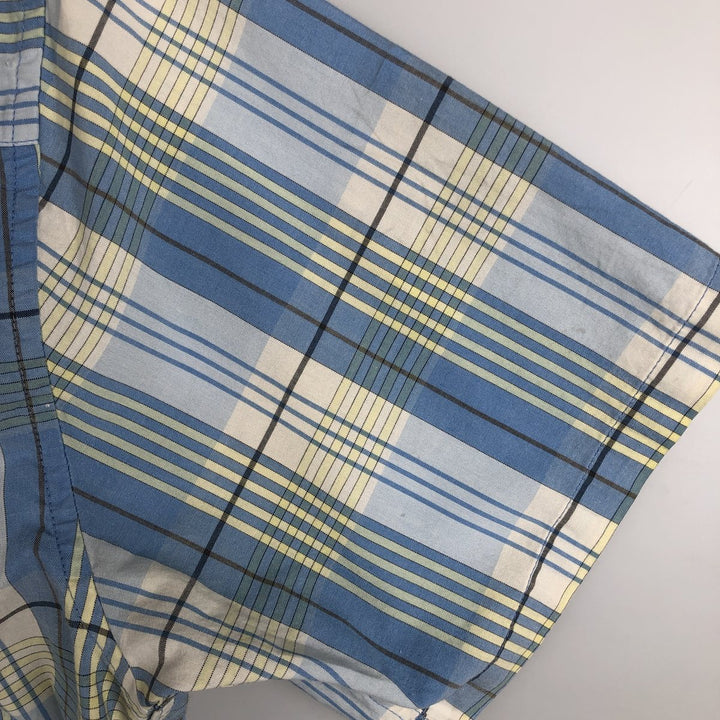 Patagonia 53962SP11 Fezzman Shirt, short-sleeved cotton check shirt, men's size L (approx.) Organic cotton Blue type light blue Vintage Second Hand