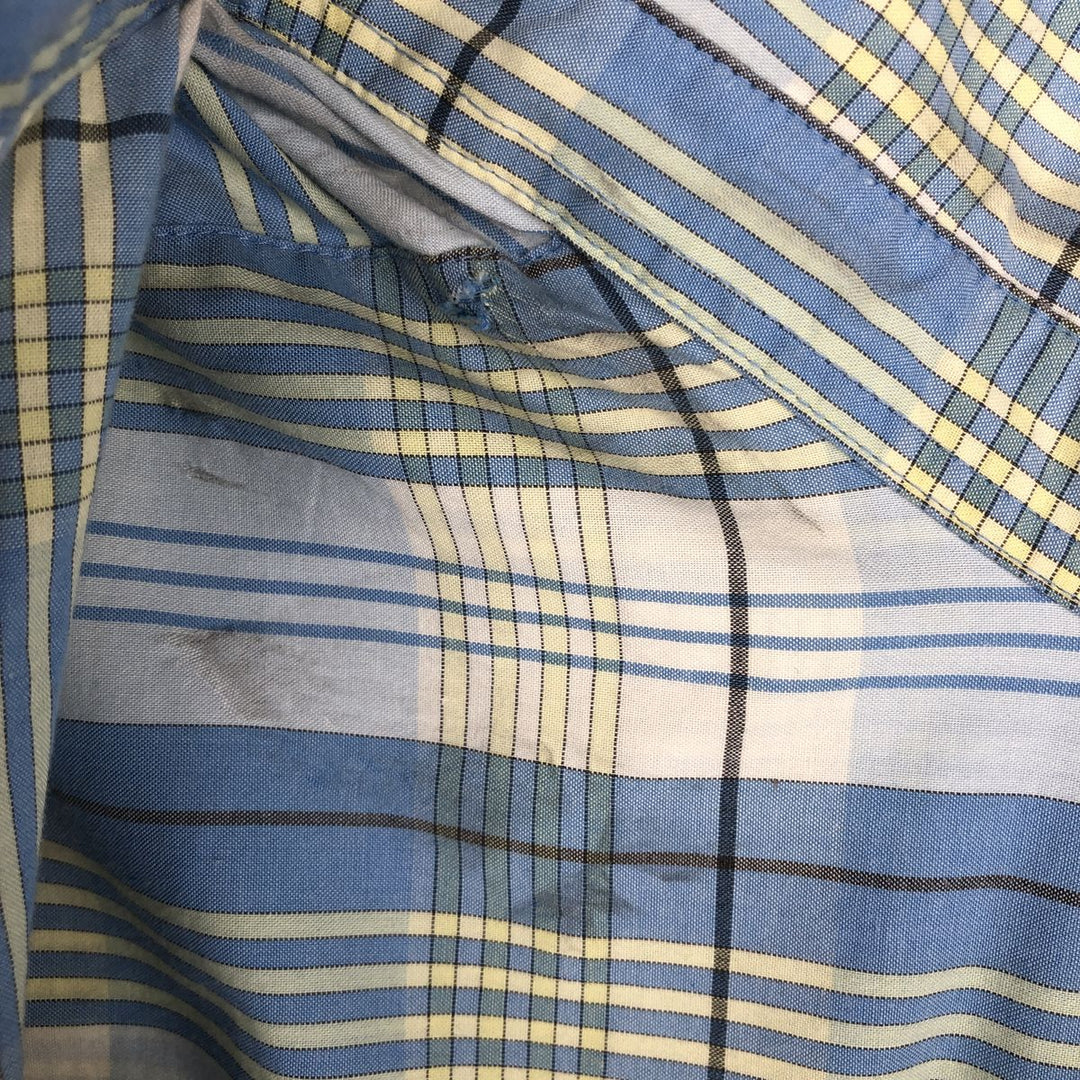 Patagonia 53962SP11 Fezzman Shirt, short-sleeved cotton check shirt, men's size L (approx.) Organic cotton Blue type light blue Vintage Second Hand