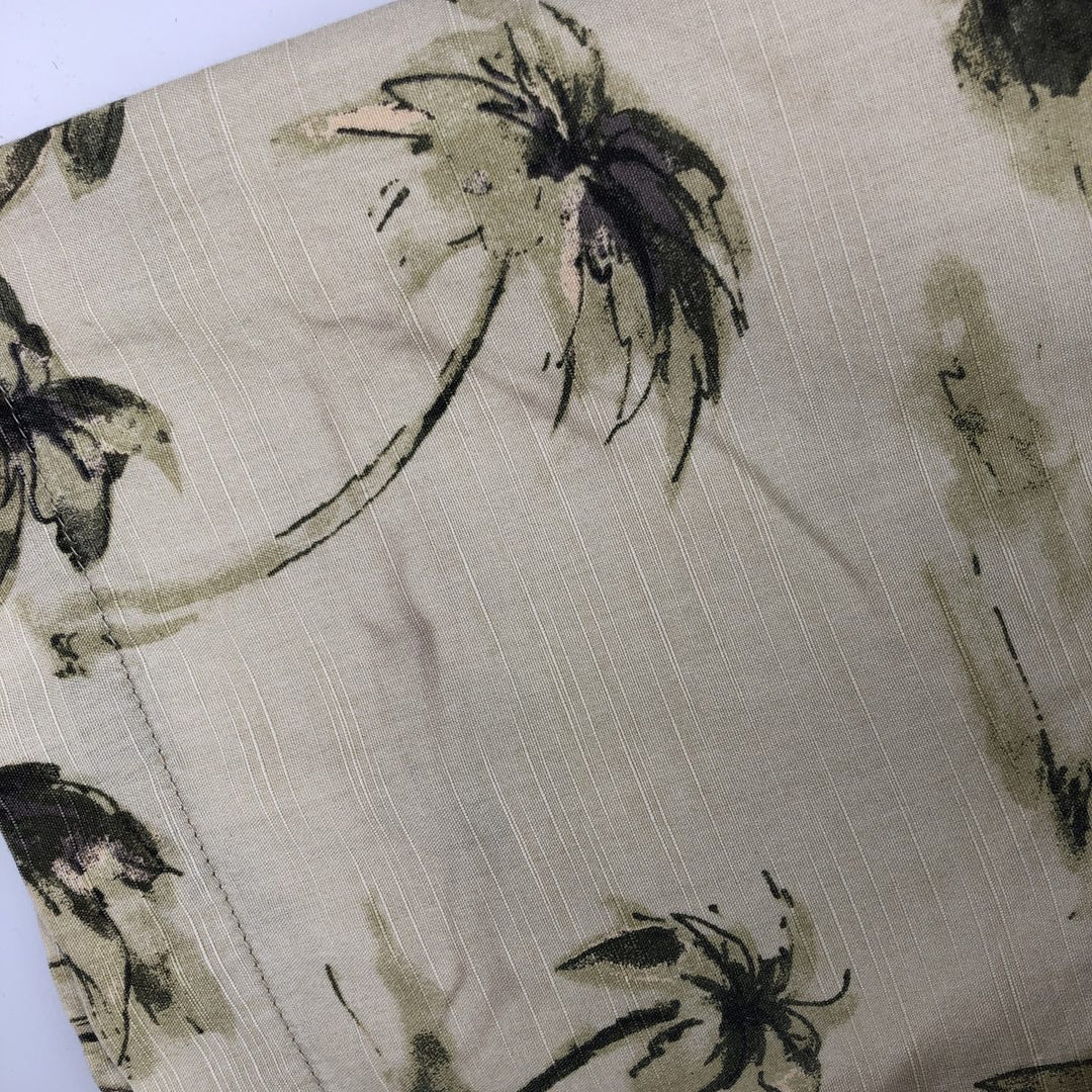 2000'S Columbia palm tree pattern short-sleeved cotton shirt, boxy fit, men's size L (approx.) cotton Beige type Vintage Second Hand