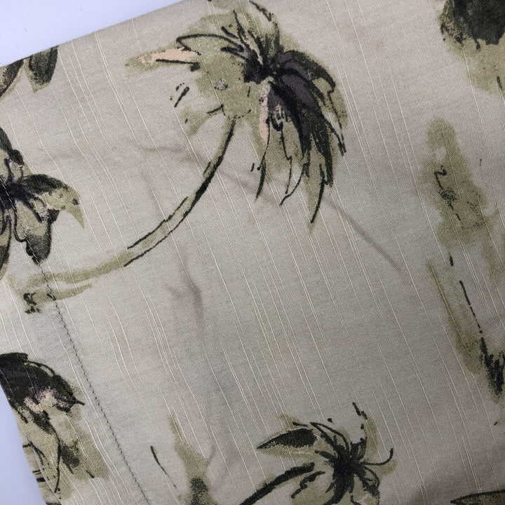 2000'S Columbia palm tree pattern short-sleeved cotton shirt, boxy fit, men's size L (approx.) cotton Beige type Vintage Second Hand