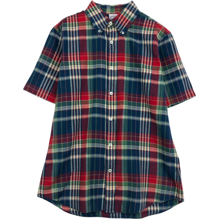 Brooks Brothers Est.1818 REGENT FIT Madras Check Short-Sleeve Button-Down Check Shirt (Men's Size M) cotton red type Vintage Second Hand