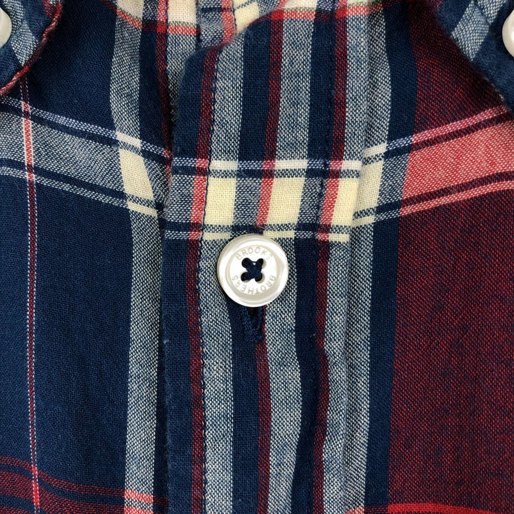 Brooks Brothers Est.1818 REGENT FIT Madras Check Short-Sleeve Button-Down Check Shirt (Men's Size M) cotton red type Vintage Second Hand