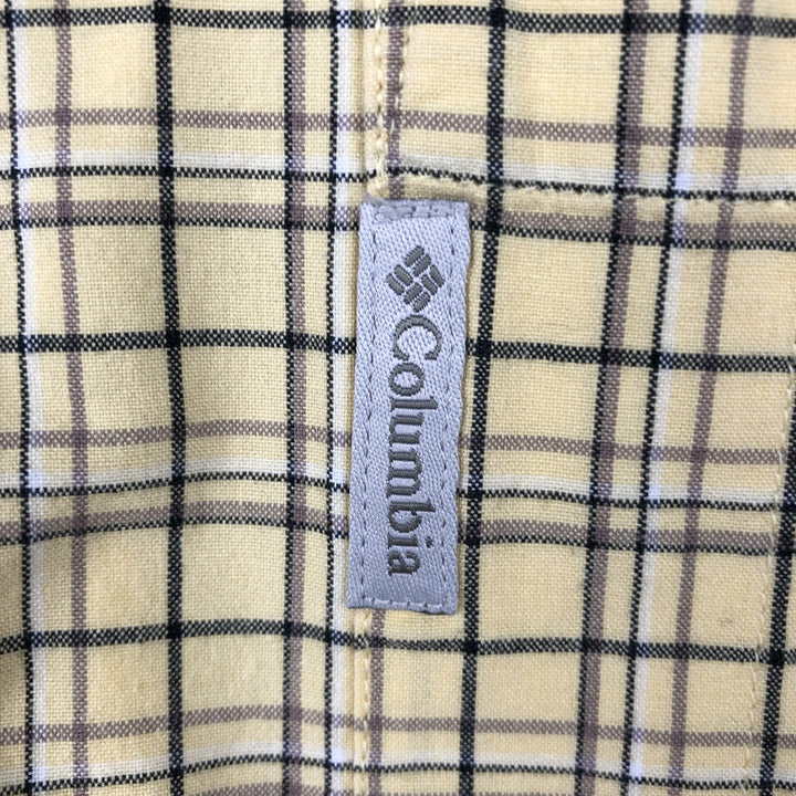 90s-00'S Columbia Short-Sleeve Button-Down Check Shirt, Men's XXL (approx.), Vintage cotton yellow type Vintage Second Hand