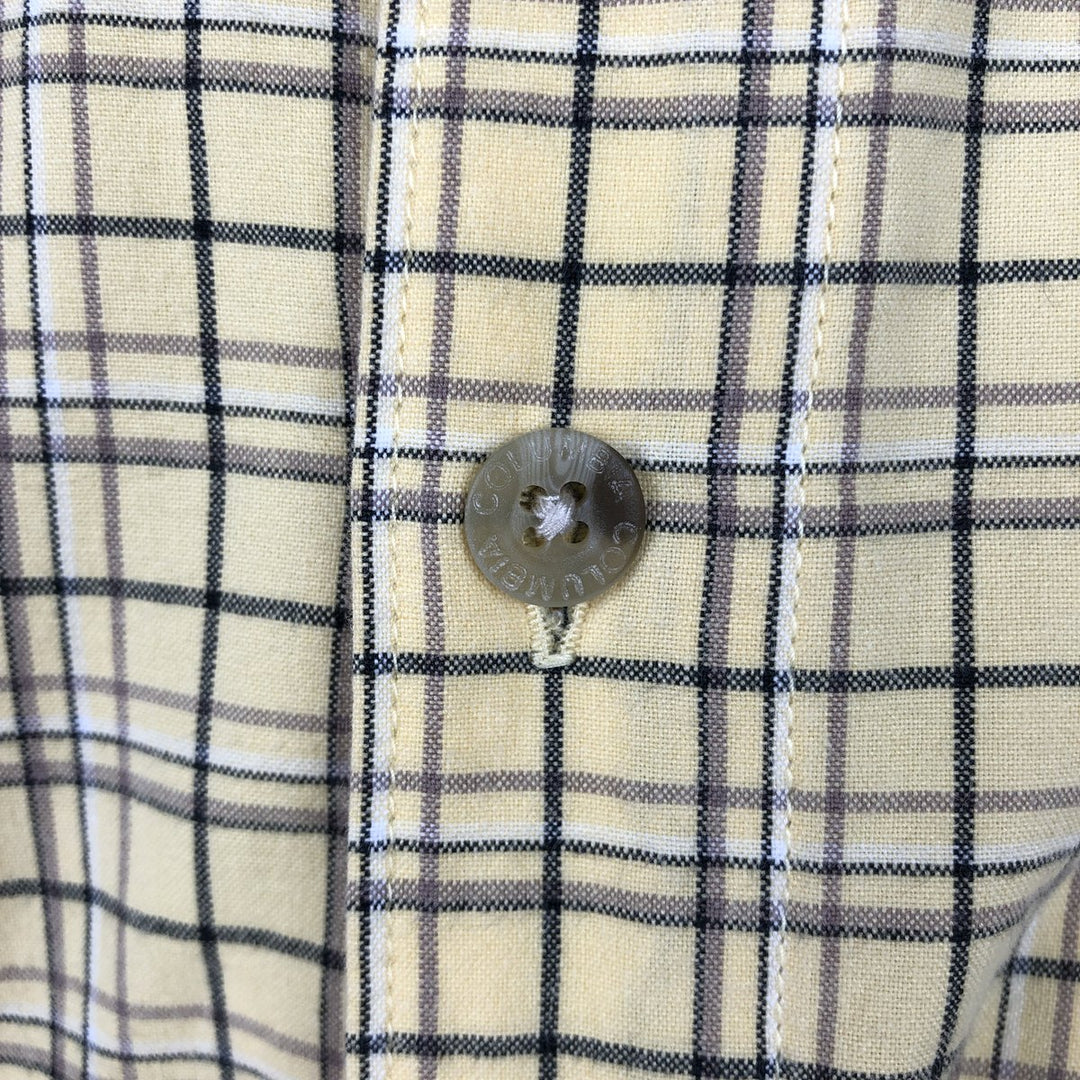 90s-00'S Columbia Short-Sleeve Button-Down Check Shirt, Men's XXL (approx.), Vintage cotton yellow type Vintage Second Hand