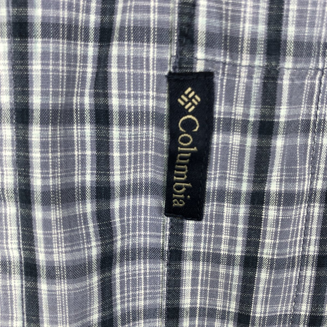 2000'S Columbia Short Sleeve Button-Down Check Shirt, Men's Size Medium cotton blue type Vintage Second Hand