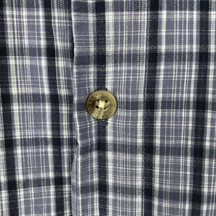 2000'S Columbia Short Sleeve Button-Down Check Shirt, Men's Size Medium cotton blue type Vintage Second Hand