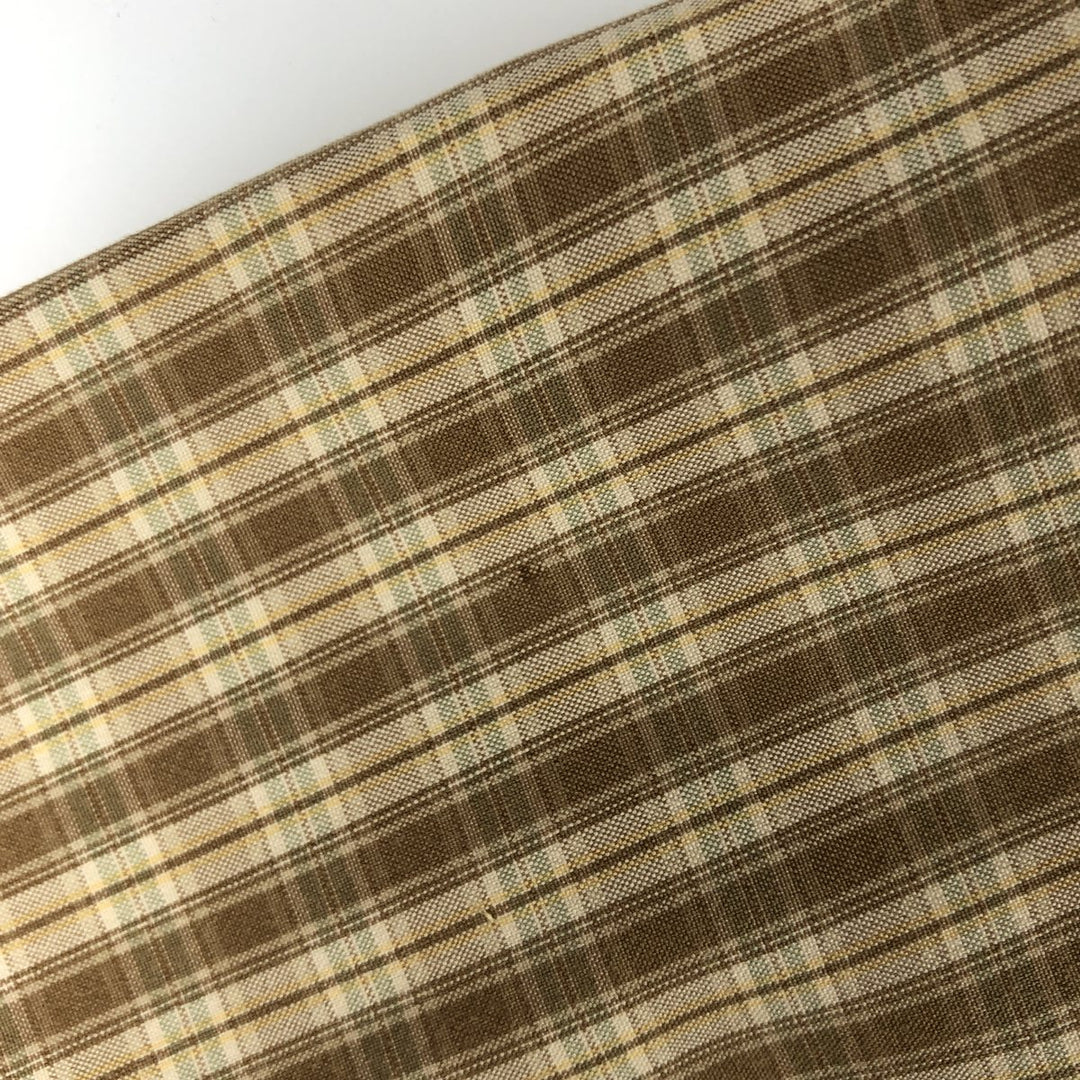 Eddie Bauer short-sleeved cotton check shirt, size L for men cotton beige type brown Vintage Second Hand