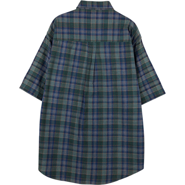90'S Dockers Levi's Short-Sleeve Cotton Check Shirt, Men's Size M (Equivalent), Vintage cotton blue type Vintage Second Hand