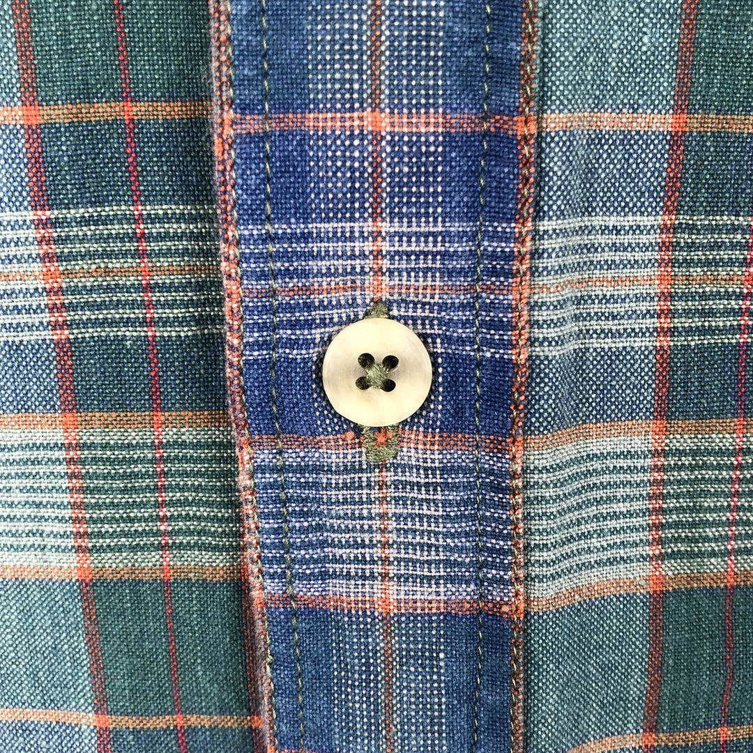 90'S Dockers Levi's Short-Sleeve Cotton Check Shirt, Men's Size M (Equivalent), Vintage cotton blue type Vintage Second Hand
