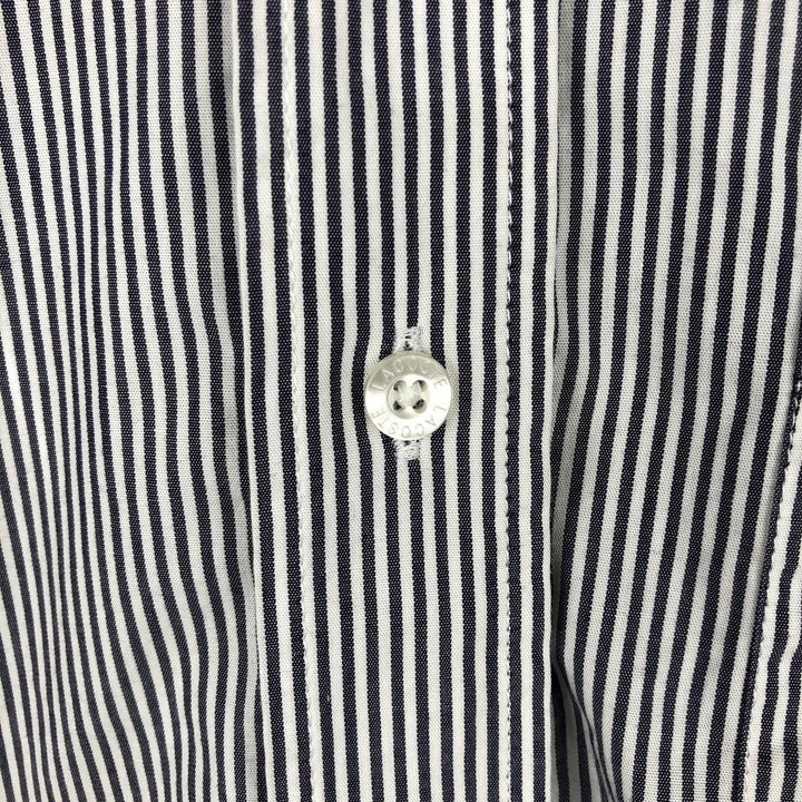 Lacoste Regular Fit Short-Sleeve Button-Down Striped Shirt, Men's Size L (approx.) cotton Charcoal Vintage Second Hand