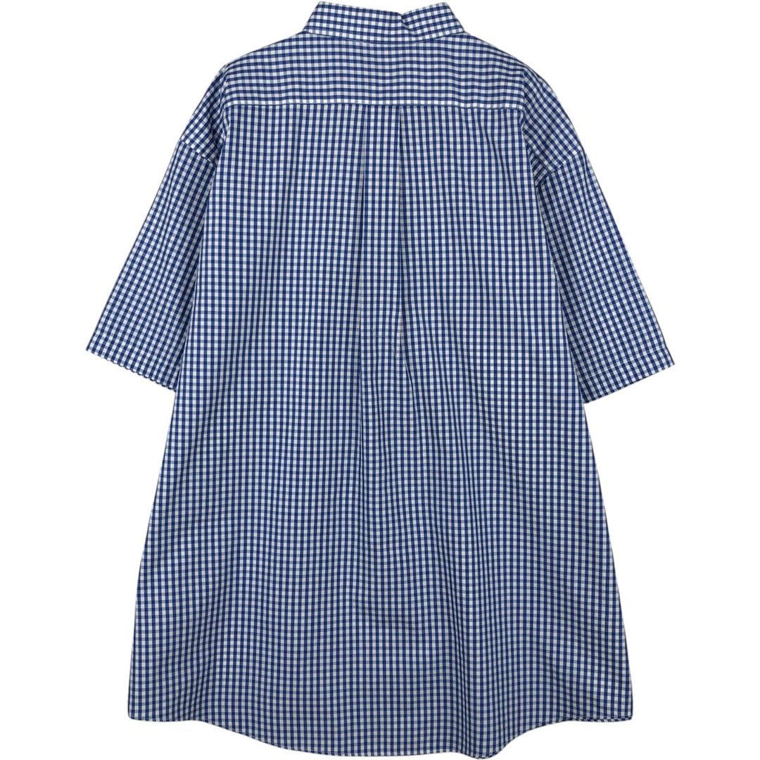 90s-00'S L.L.Bean Traditional Fit Gingham Check Short-Sleeve Button-Down Check Shirt, Men's Size XL (approx.) cotton blue type Vintage Second Hand