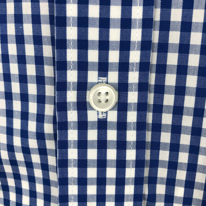 90s-00'S L.L.Bean Traditional Fit Gingham Check Short-Sleeve Button-Down Check Shirt, Men's Size XL (approx.) cotton blue type Vintage Second Hand